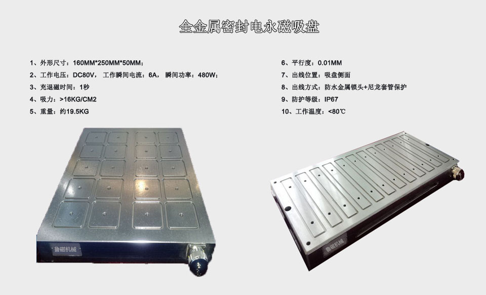 全金属密封电永磁吸盘